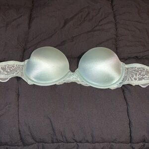 Victoria’s Secret Pink mint colored, push up strapless bra, size 32B